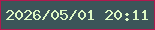 文字の大きさ：1、枠の色：b1194e、背景の色：3c5559、文字の色：def9c5 無料ブログパーツのブログ時計