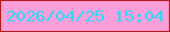 文字の大きさ：2、枠の色：b11b1b、背景の色：fb9fdb、文字の色：23dcf7 無料ブログパーツのブログ時計