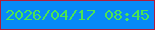 文字の大きさ：4、枠の色：b11c3b、背景の色：078af7、文字の色：4ae454 無料ブログパーツのブログ時計
