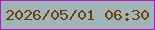 文字の大きさ：1、枠の色：b11cbf、背景の色：a1b4b7、文字の色：6c3f10 無料ブログパーツのブログ時計