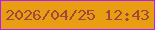文字の大きさ：5、枠の色：b11efc、背景の色：e89d13、文字の色：9f483e 無料ブログパーツのブログ時計