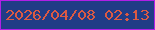 文字の大きさ：1、枠の色：b11fe6、背景の色：213c86、文字の色：db5a43 無料ブログパーツのブログ時計