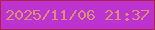 文字の大きさ：4、枠の色：b1214e、背景の色：bd33d0、文字の色：d78e76 無料ブログパーツのブログ時計