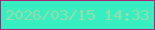 文字の大きさ：1、枠の色：b1217b、背景の色：37eec1、文字の色：97dda5 無料ブログパーツのブログ時計