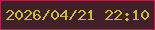 文字の大きさ：5、枠の色：b12347、背景の色：431f29、文字の色：c1c037 無料ブログパーツのブログ時計