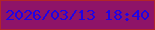 文字の大きさ：3、枠の色：b12529、背景の色：8e1368、文字の色：2102e5 無料ブログパーツのブログ時計