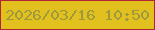 文字の大きさ：1、枠の色：b12536、背景の色：e2c11f、文字の色：9e993c 無料ブログパーツのブログ時計