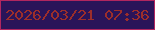 文字の大きさ：2、枠の色：b1265f、背景の色：2a1459、文字の色：9c2e2b 無料ブログパーツのブログ時計