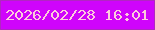 文字の大きさ：1、枠の色：b126c2、背景の色：cf04fb、文字の色：fdcbdb 無料ブログパーツのブログ時計