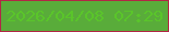 文字の大きさ：4、枠の色：b12745、背景の色：59ac3a、文字の色：5ac52a 無料ブログパーツのブログ時計