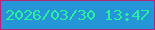 文字の大きさ：5、枠の色：b12776、背景の色：2495d6、文字の色：2af0a0 無料ブログパーツのブログ時計