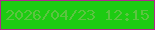 文字の大きさ：1、枠の色：b1278e、背景の色：1dcb12、文字の色：5cc441 無料ブログパーツのブログ時計