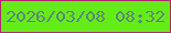 文字の大きさ：2、枠の色：b12a6d、背景の色：64ec18、文字の色：5a8879 無料ブログパーツのブログ時計