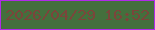 文字の大きさ：1、枠の色：b12ae9、背景の色：446f3d、文字の色：7b453b 無料ブログパーツのブログ時計