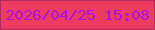 文字の大きさ：2、枠の色：b12b60、背景の色：ed3a5f、文字の色：af0fe7 無料ブログパーツのブログ時計