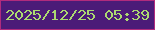 文字の大きさ：2、枠の色：b12b7d、背景の色：4b1b78、文字の色：acda71 無料ブログパーツのブログ時計