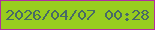 文字の大きさ：4、枠の色：b12da1、背景の色：98cd1f、文字の色：486a66 無料ブログパーツのブログ時計