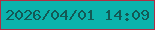 文字の大きさ：5、枠の色：b12e43、背景の色：0bb3ad、文字の色：135955 無料ブログパーツのブログ時計
