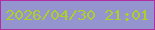 文字の大きさ：5、枠の色：b12ea0、背景の色：9495ce、文字の色：b0ce29 無料ブログパーツのブログ時計
