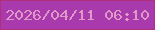 文字の大きさ：5、枠の色：b1307b、背景の色：a83aae、文字の色：e098c7 無料ブログパーツのブログ時計