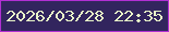 文字の大きさ：4、枠の色：b130d3、背景の色：32255e、文字の色：e9f7c9 無料ブログパーツのブログ時計