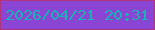 文字の大きさ：4、枠の色：b1337e、背景の色：8a45d5、文字の色：1ab3b3 無料ブログパーツのブログ時計