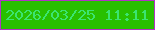 文字の大きさ：2、枠の色：b133c6、背景の色：28c000、文字の色：3be471 無料ブログパーツのブログ時計