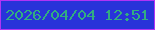 文字の大きさ：4、枠の色：b133f5、背景の色：2833d9、文字の色：32ad81 無料ブログパーツのブログ時計