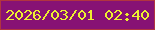文字の大きさ：4、枠の色：b1353f、背景の色：871274、文字の色：edf030 無料ブログパーツのブログ時計