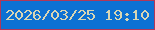 文字の大きさ：5、枠の色：b13758、背景の色：0c71d3、文字の色：d8d6b4 無料ブログパーツのブログ時計