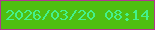 文字の大きさ：2、枠の色：b13791、背景の色：4ebf11、文字の色：44f08d 無料ブログパーツのブログ時計