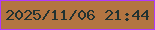 文字の大きさ：5、枠の色：b139fd、背景の色：b37542、文字の色：213231 無料ブログパーツのブログ時計