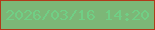 文字の大きさ：5、枠の色：b13a1a、背景の色：7cb777、文字の色：70cf85 無料ブログパーツのブログ時計