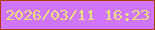 文字の大きさ：3、枠の色：b13c0b、背景の色：d075fc、文字の色：e7e47f 無料ブログパーツのブログ時計