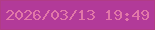 文字の大きさ：1、枠の色：b13c86、背景の色：b23a99、文字の色：e177a8 無料ブログパーツのブログ時計