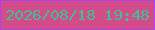 文字の大きさ：3、枠の色：b13df9、背景の色：d24c88、文字の色：3fc197 無料ブログパーツのブログ時計