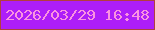 文字の大きさ：1、枠の色：b13f3f、背景の色：ad1ef9、文字の色：fb93e0 無料ブログパーツのブログ時計