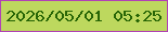 文字の大きさ：3、枠の色：b142b5、背景の色：bdd85e、文字の色：276505 無料ブログパーツのブログ時計