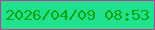 文字の大きさ：1、枠の色：b14397、背景の色：21e18e、文字の色：05a609 無料ブログパーツのブログ時計