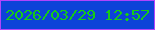文字の大きさ：2、枠の色：b144fc、背景の色：0d43d8、文字の色：16cb18 無料ブログパーツのブログ時計