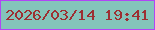 文字の大きさ：4、枠の色：b145f5、背景の色：84c4ba、文字の色：9d2f32 無料ブログパーツのブログ時計