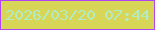 文字の大きさ：2、枠の色：b145f5、背景の色：d8d657、文字の色：b2ecc7 無料ブログパーツのブログ時計