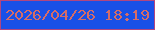 文字の大きさ：4、枠の色：b14680、背景の色：1950e7、文字の色：d66c67 無料ブログパーツのブログ時計