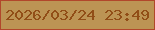文字の大きさ：1、枠の色：b1472b、背景の色：bc9454、文字の色：914e17 無料ブログパーツのブログ時計