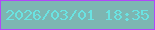 文字の大きさ：1、枠の色：b148f8、背景の色：7db6b2、文字の色：6ae3e2 無料ブログパーツのブログ時計