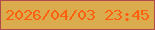 文字の大きさ：3、枠の色：b1494c、背景の色：daac4e、文字の色：ff6010 無料ブログパーツのブログ時計