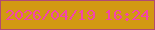 文字の大きさ：2、枠の色：b14a73、背景の色：d29913、文字の色：f444ab 無料ブログパーツのブログ時計
