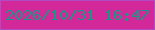 文字の大きさ：4、枠の色：b14bc5、背景の色：d22899、文字の色：1d9582 無料ブログパーツのブログ時計