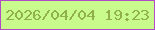 文字の大きさ：4、枠の色：b14bc8、背景の色：c9fa8c、文字の色：90b04b 無料ブログパーツのブログ時計