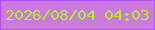文字の大きさ：5、枠の色：b14eff、背景の色：cc79e0、文字の色：b1ef2d 無料ブログパーツのブログ時計